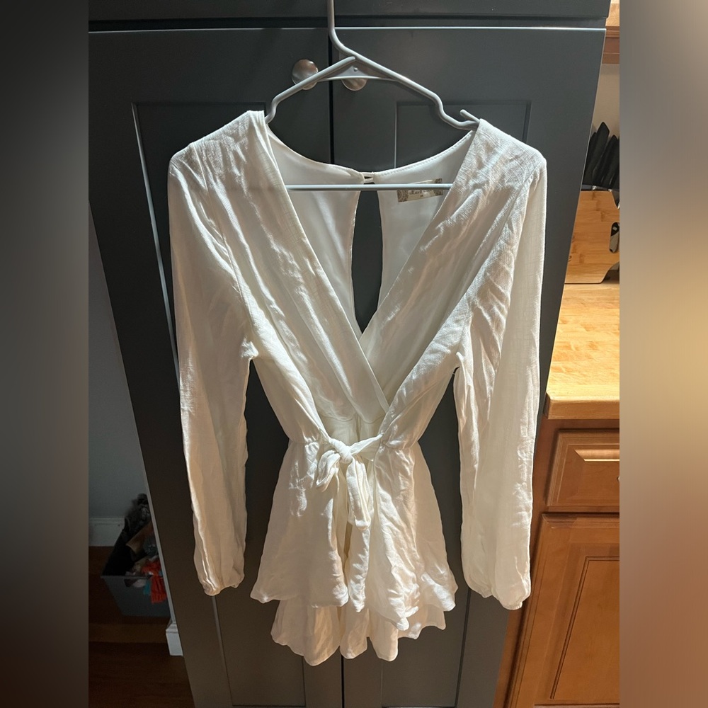 Altar'd State White Long Sleeve Romper